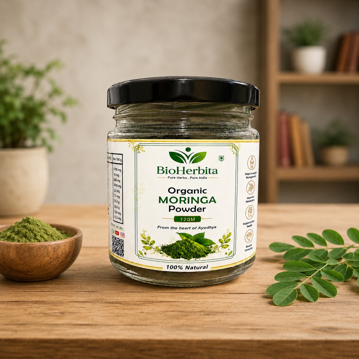 BioHerbita Organic Moringa Powder — supports immunity, weight management and metabolism