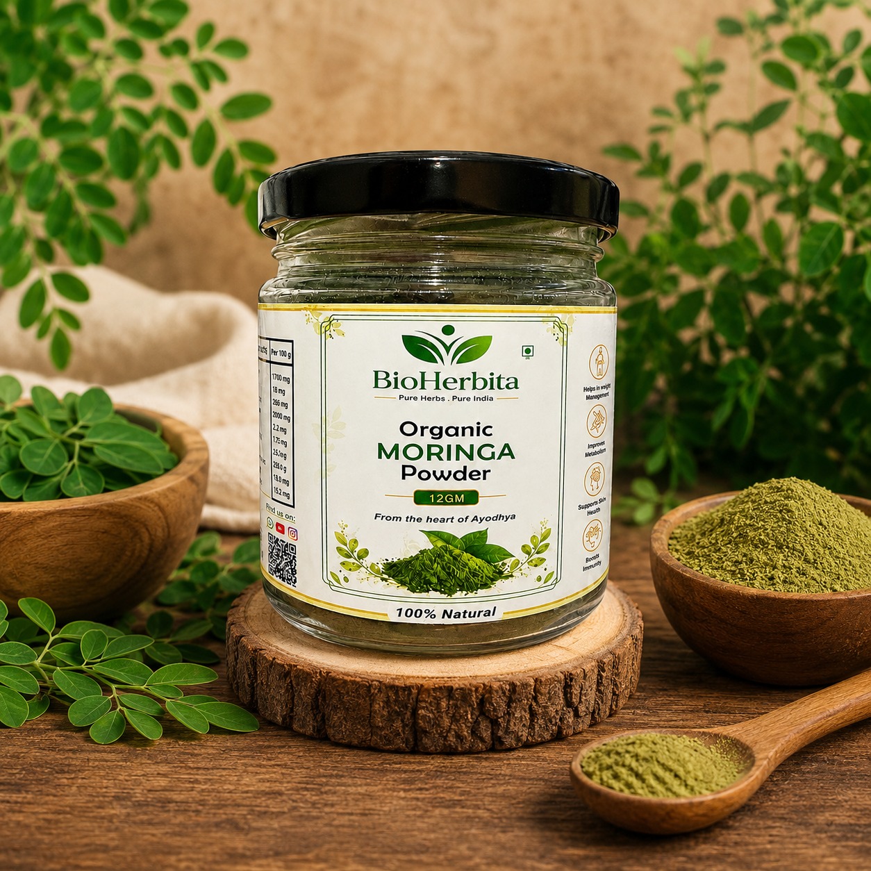 BioHerbita Organic Moringa Powder — 100% natural superfood from Ayodhya